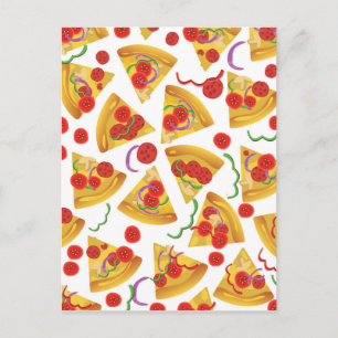Pizza-Scheiben-Muster Postkarte