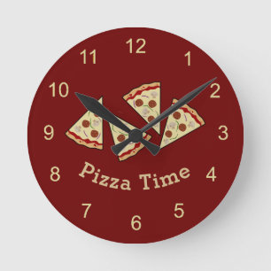 Pizza-Scheiben-Wanduhr Runde Wanduhr