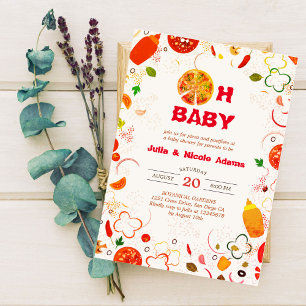 Pizza & Schnuller Barbecue Babyparty Einladung