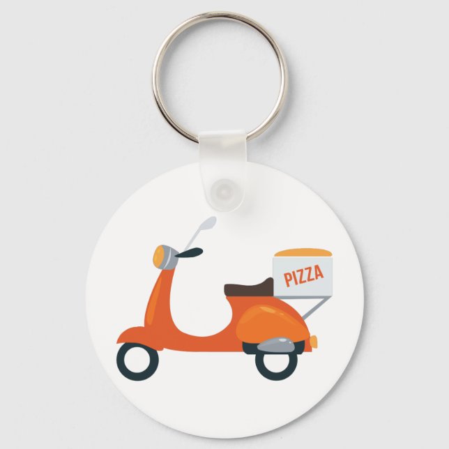 Pizza Scooter Schlüsselanhänger (Vorderseite)