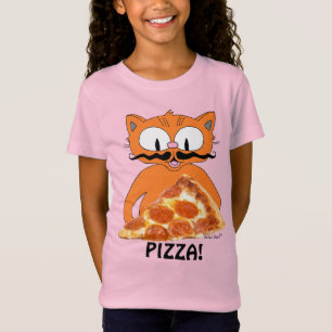 PIZZA! Señor Gato Cartoon-Katze mit Pizzastück T-Shirt