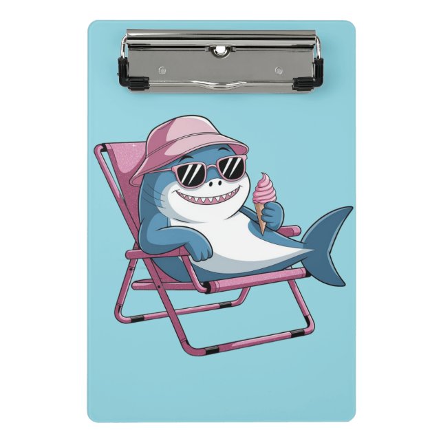 Pizza shark Mini Clipboard Klemmbrett (Vorderseite)