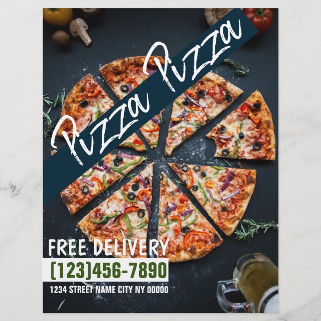 Pizza Shop Food Delivery Flyer (Vorne)