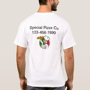 Pizza Shop Geschäft Logo Arbeitshemden T-Shirt