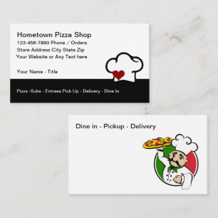 Pizza Shop Italienisches Restaurant Visitenkarte