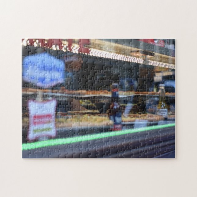 Pizza Shop Reflection Midtown Manhattan New York Puzzle (Horizontal)