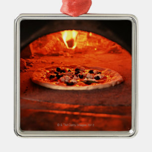 Pizza Silbernes Ornament