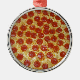 Pizza Silbernes Ornament