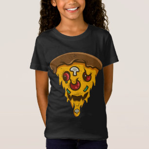Pizza Skull Halloween Design Funny Pizza Lover T-Shirt