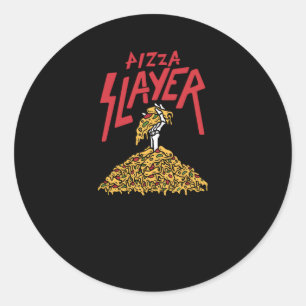 Pizza Slayer Runder Aufkleber