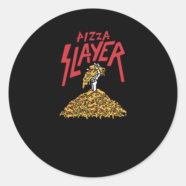Pizza Slayer Runder Aufkleber (Vorderseite)