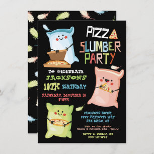 Pizza Sleepover Geburtstagsparty Einladung