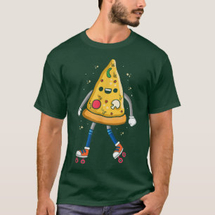 Pizza Slice auf Rollerskates, Roller Skaten Retro T-Shirt