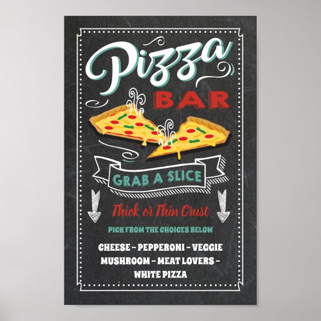 Pizza Slice Bar Party Signing Poster (Vorne)