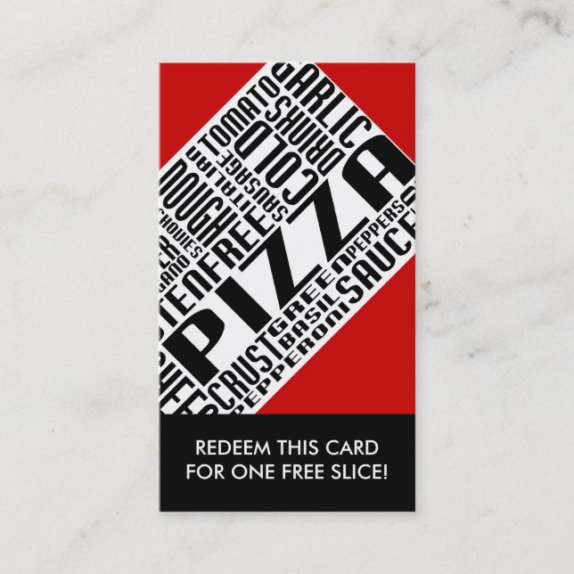 Pizza-Slice-Coupon (wordWEBs) Rabattkarte (Vorderseite)