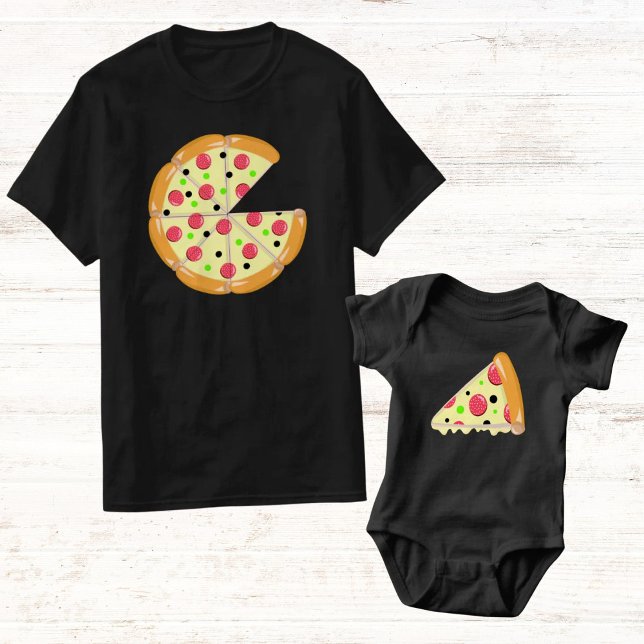 Pizza Slice Father's Day Black Baby Strampler (Von Creator hochgeladen)