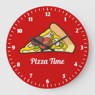 Pizza Slice Große Wanduhr