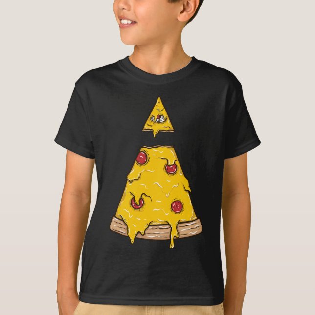 Pizza Slice mit Käse und Pepperoni T-Shirt (Vorderseite)