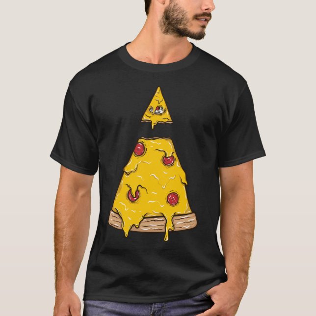 Pizza Slice mit Käse und Pepperoni T-Shirt (Vorderseite)