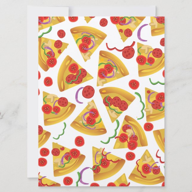 Pizza Slice Pattern Einladung (Vorderseite)