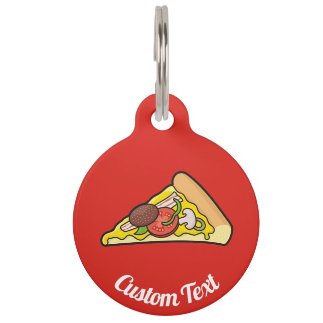 Pizza Slice Pet Name Tag Haustiermarke (Vorderseite)