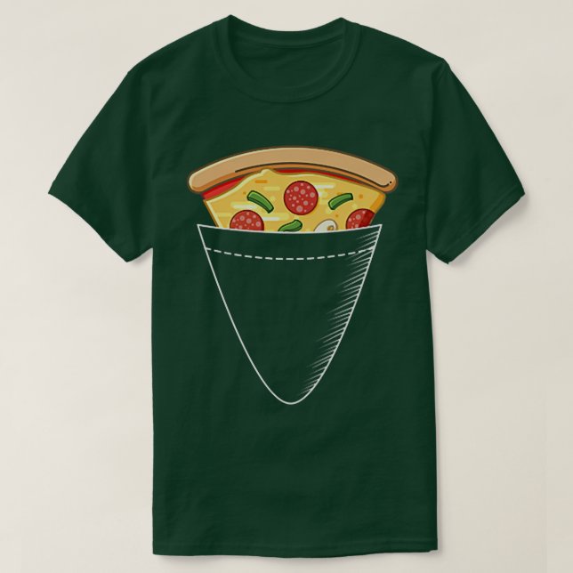 Pizza Slice Pocket T-Shirt Cool italienisches Food (Design vorne)