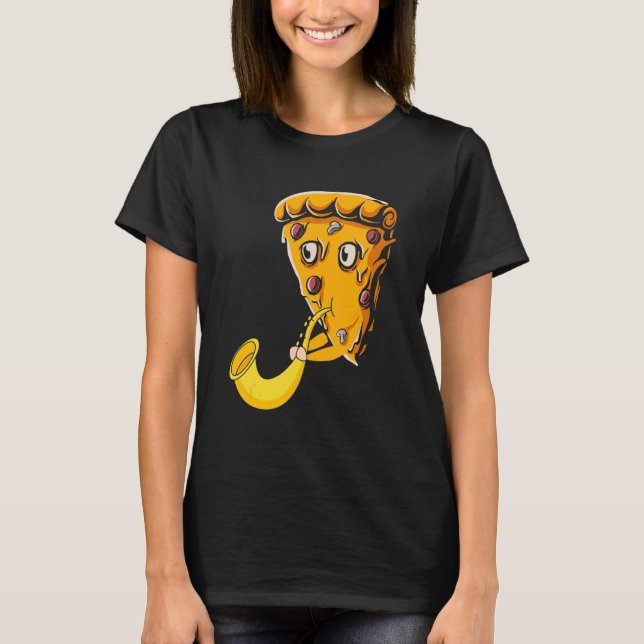 Pizza Slice Saxophone Music Saxophonist Mu T-Shirt (Vorderseite)