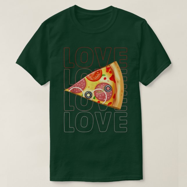 Pizza Slice Valentines Paare Matching Pajamas Fo T-Shirt (Design vorne)