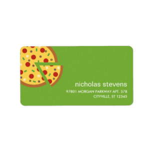 Pizza Slices Address Labels Adressaufkleber