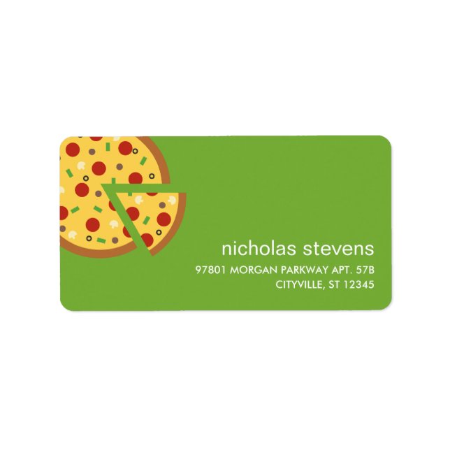 Pizza Slices Address Labels Adressaufkleber (Vorne)
