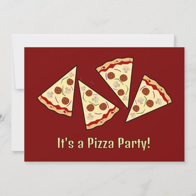 Pizza Slices Design Einladung (Vorderseite)