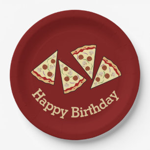 Pizza Slices Design Paper Party Plate Pappteller