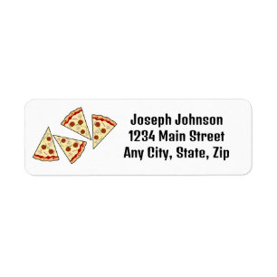 Pizza Slices Design Rücksendeadresse Label