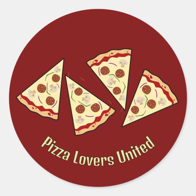 Pizza Slices Design Runder Aufkleber (Vorderseite)