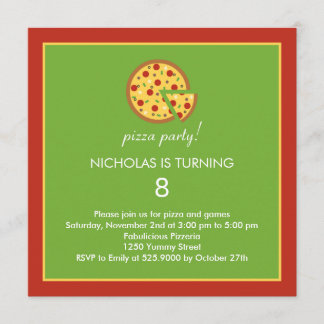 Pizza Slices - Einladung zur Geburtstagsparty