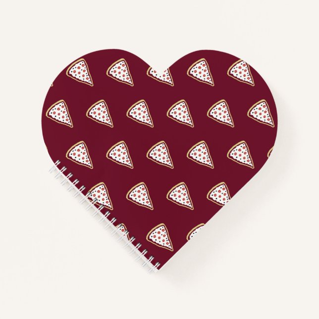 Pizza Slices Heart Notebook (Tomato Red) Notizbuch (Vorderseite)
