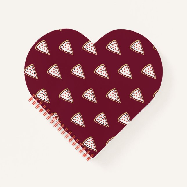 Pizza Slices Heart Notebook (Tomato Red) Notizbuch (Vorderseite)