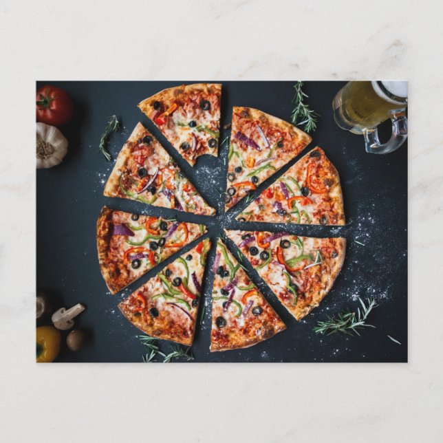Pizza Slices Italian Food Postcard Postkarte (Vorderseite)