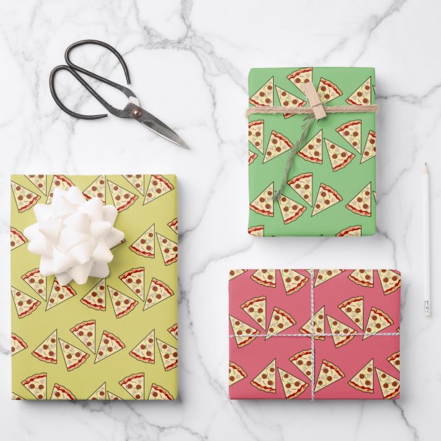 Pizza Slices Tiled Design Geschenkpapier Set (Vorderseite)