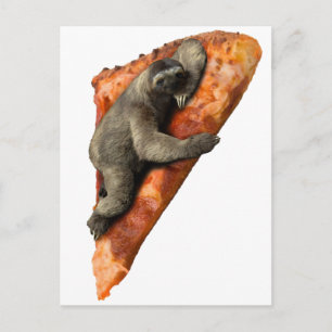 Pizza Sloth Postkarte