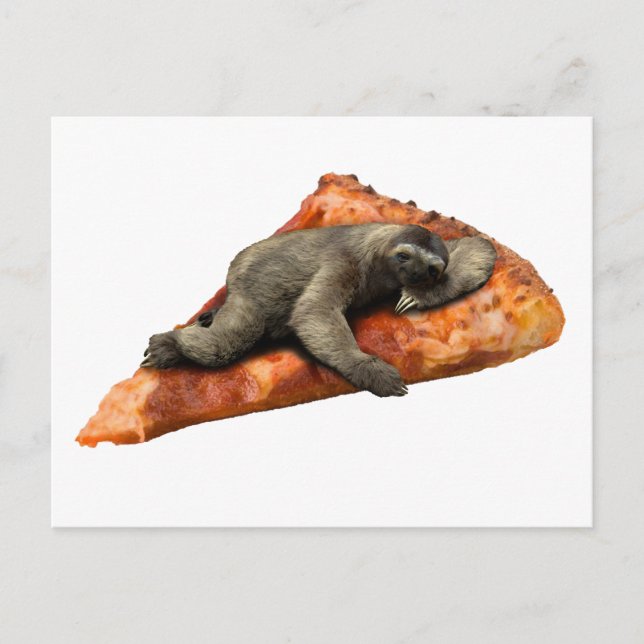 Pizza Sloth Postkarte (Vorderseite)