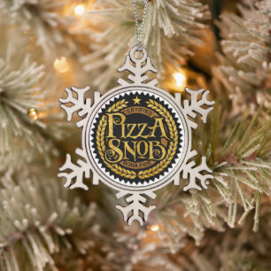 Pizza Snob - lustiger Pizzafreund Schneeflocken Zinn-Ornament