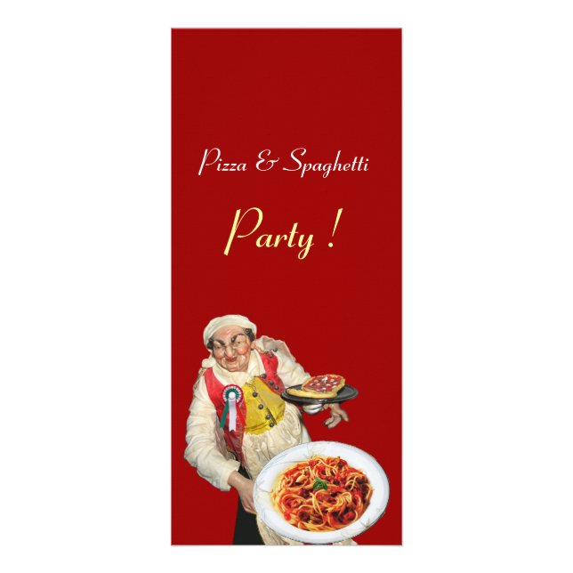 PIZZA & SPAGHETTI PARTY ITALIENISCHE KÜCHE, RESTAU WERBEKARTE (Vorne)