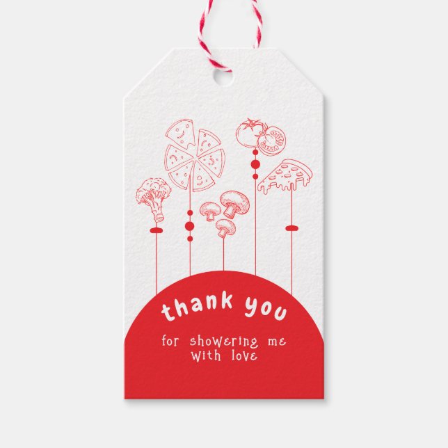 Pizza Special Delivery Baby Dusche Geschenkanhänger (Vorderseite)