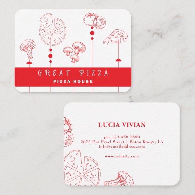 Pizza Special Delivery Business Card Visitenkarte (Vorne/Hinten)