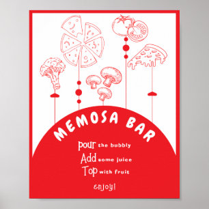 Pizza Special Delivery Memosa Bar Sign Poster