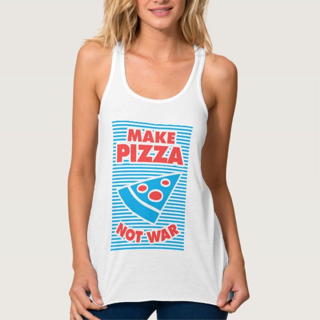 Pizza statt Krieg, lustige Typografie, Tank Top (Vorderseite)