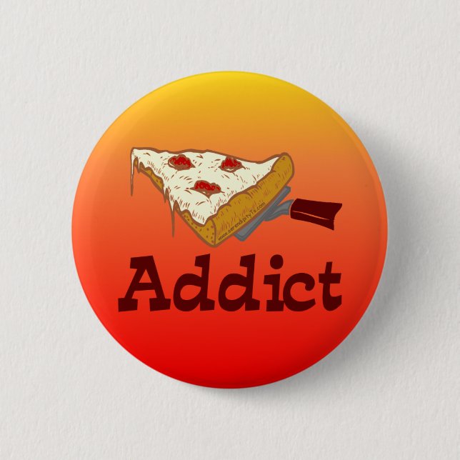 Pizza-Süchtiger Button (Vorderseite)
