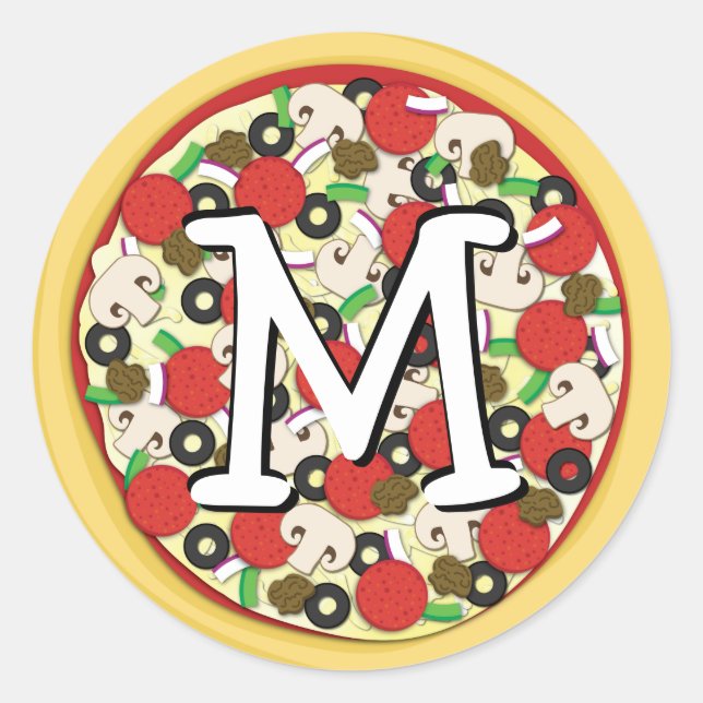 Pizza Supreme Combo Niedlich Kid Umschlag Aufklebe Runder Aufkleber (Vorderseite)