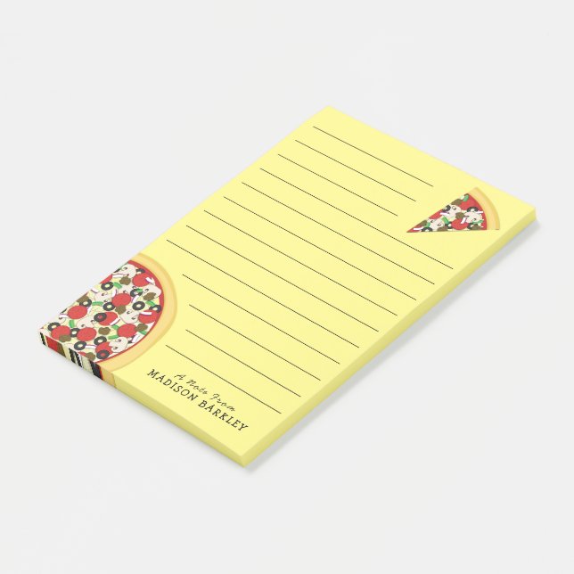 Pizza Supreme Combo Niedlich Kids Food Post-it Klebezettel (angewinkelt)